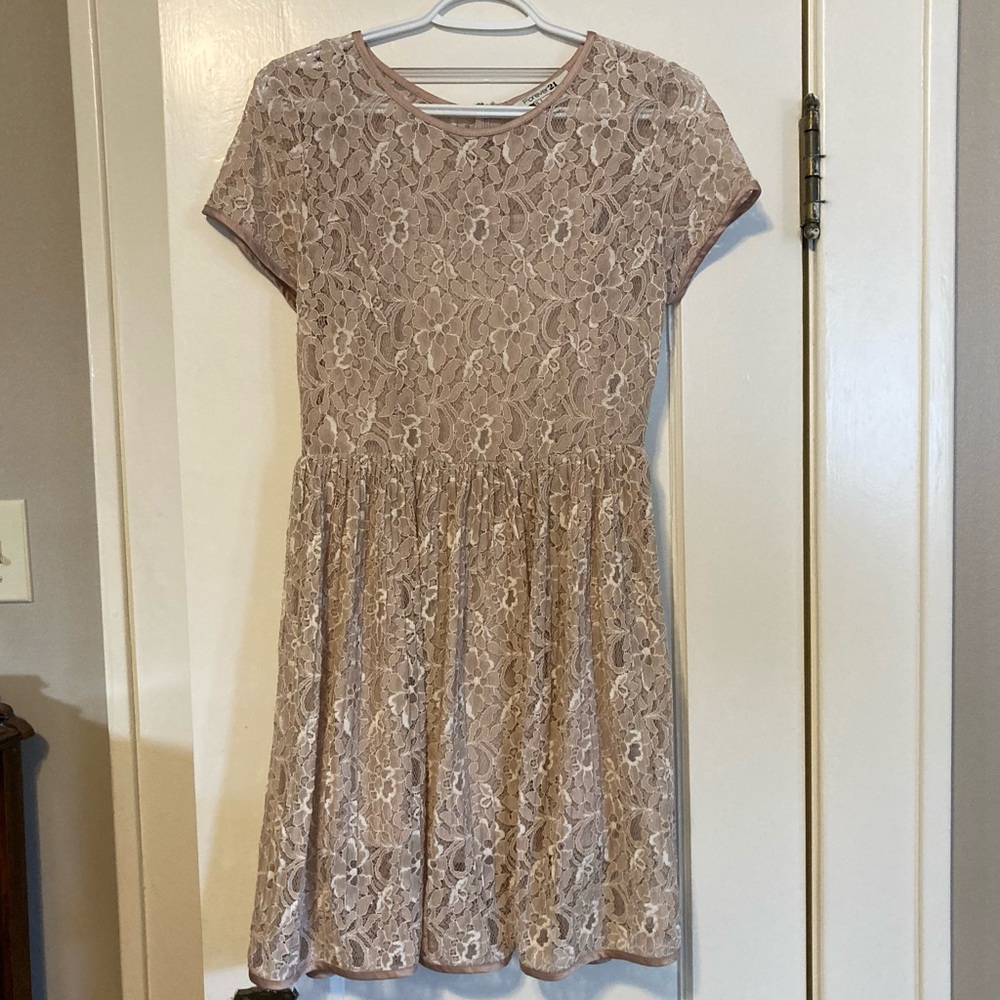 Pretty Lace Dress, Cream Colour